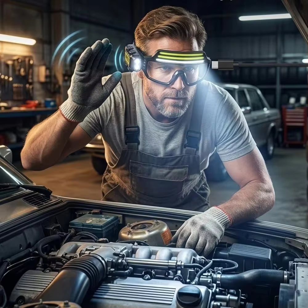 COB LED Glasses Headlight