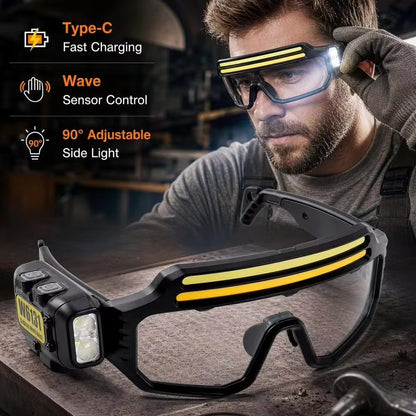 COB LED Glasses Headlight